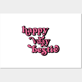 Happy Vday Bestie BFF Galentines Day Card Posters and Art